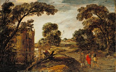 Summer Landscape (The Road to Emmaus) 1612-13 by Esaias van de Velde